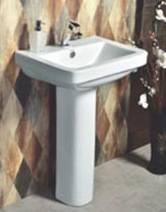 Kasper 560 x 430 x 850mm Wash Basin with Full Pedestal Ivory - 1021