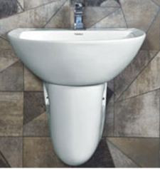 Rossa 470 x 400 x 500mm Wash Basin with Half Pedestal Ivory - 1018 HP