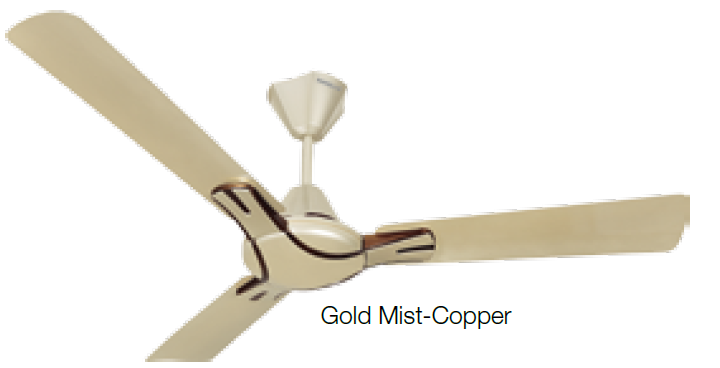 Nicola 1400 mm Sweep Ceiling Fan Gold Mist Copper