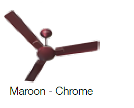 Enticer 900 mm Sweep Ceiling Fan Maroon Chrome