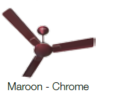 Enticer 1400 mm Sweep Ceiling Fan Maroon Chrome