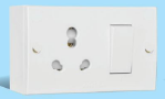 20 A / 10 A Combined Unit with 2 Fixing Holes White 14616