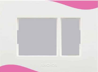 4 Module  Cover Plate White - Pink 65904FF