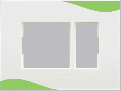 12 Module  Cover Plate White - Green 65912PG
