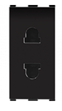6 A 1 Module Two Pin Uro Socket Black 66401B