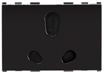 10 A 3 Module Twin  Socket Black 66406B