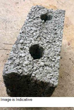 16" x 8" x 6" Hollow Brick with Pipe Hole
