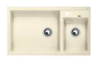 860 mm x 550 mm x 190 mm Blanco Metra 9 Double Bowl Kitchen Sink - Jasmine 565.70.652