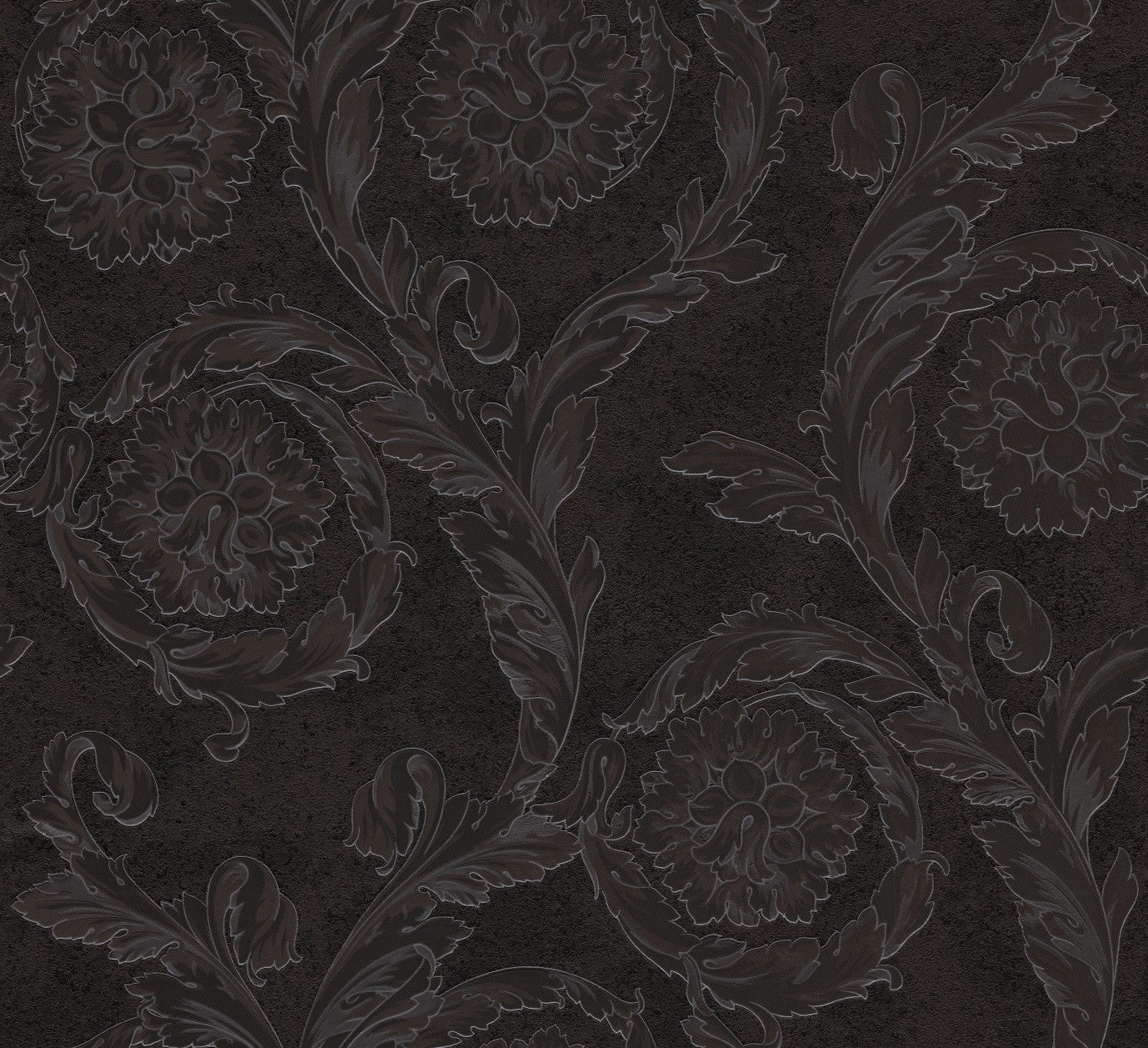 Versace Floral Wall Paper Black 935884