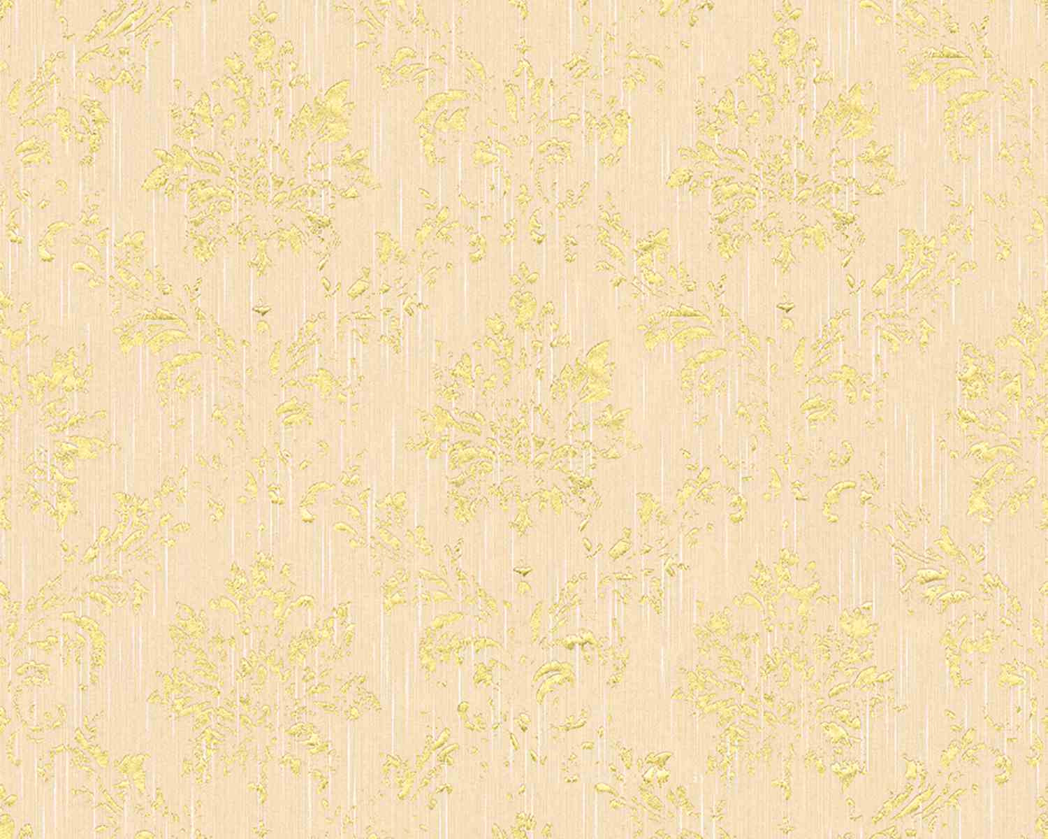 Metallic Silk Floral Wall Paper Beige Metallic 306623
