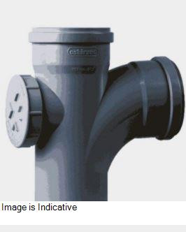 110 mm PVC SWR Pushfit Swept Tee Plain With Door 2256405