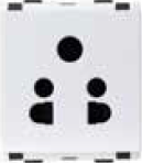 6 A 2 Module Two Pin Socket Snow White CB92202CW06