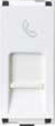 1 Module RJ11 Data Socket with Shutter Snow White CB92101TW11