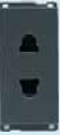 6 A 1 Module Two Pin Uro Type Socket Charcoal Grey CB91101CG06