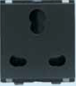 6 A/ 16 A 2 Module Combined Socket with ISI Mark Charcoal Grey CB91302CG16