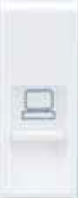 1 Module RJ 11 Cat 6 Socket with shutter White OT11W45