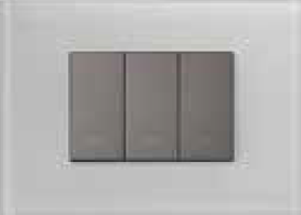 3 Module Glass Plate without Grid Frame Icy White CB92103FW02