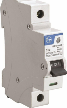 10 A Single Pole C Curve  MCB - White BA10100C