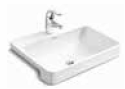 Forefront 578 X 462 mm Semi Recessed Rectangular Basin with Single Faucet Hole White K-11479IN-VC1-0