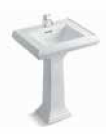 Memoirs 612 X 504 mm Pedestal Basin with Classic Design and Single Faucet Hole White K-2238T-1-0