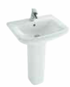 Panache 470 X 560 mm Pedestal Basin with Single Faucet Hole White K-17654K-0