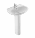 Brive Plus Pedestal Basin with Single Faucet Hole White K-8700IN-1-0
