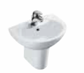 Folio Half Pedestal Basin with Single Faucet Hole White K-11341IN-1-0