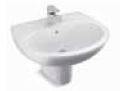 Brive Plus Half Pedestal Basin 540 mm with Single Faucet Hole White K-96051IN-0