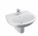 Brive Plus Half Pedestal Basin 450 mm with Single Faucet Hole White K-96050IN-0