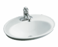 Serif 563 X 414 mm Self Rimming Basin with Single Faucet Hole White K-2075IN-1-0