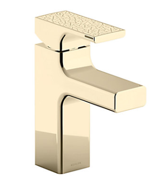 Strayt Single Control Basin Faucet without Drain French Gold K-37327IN-4ND-AF