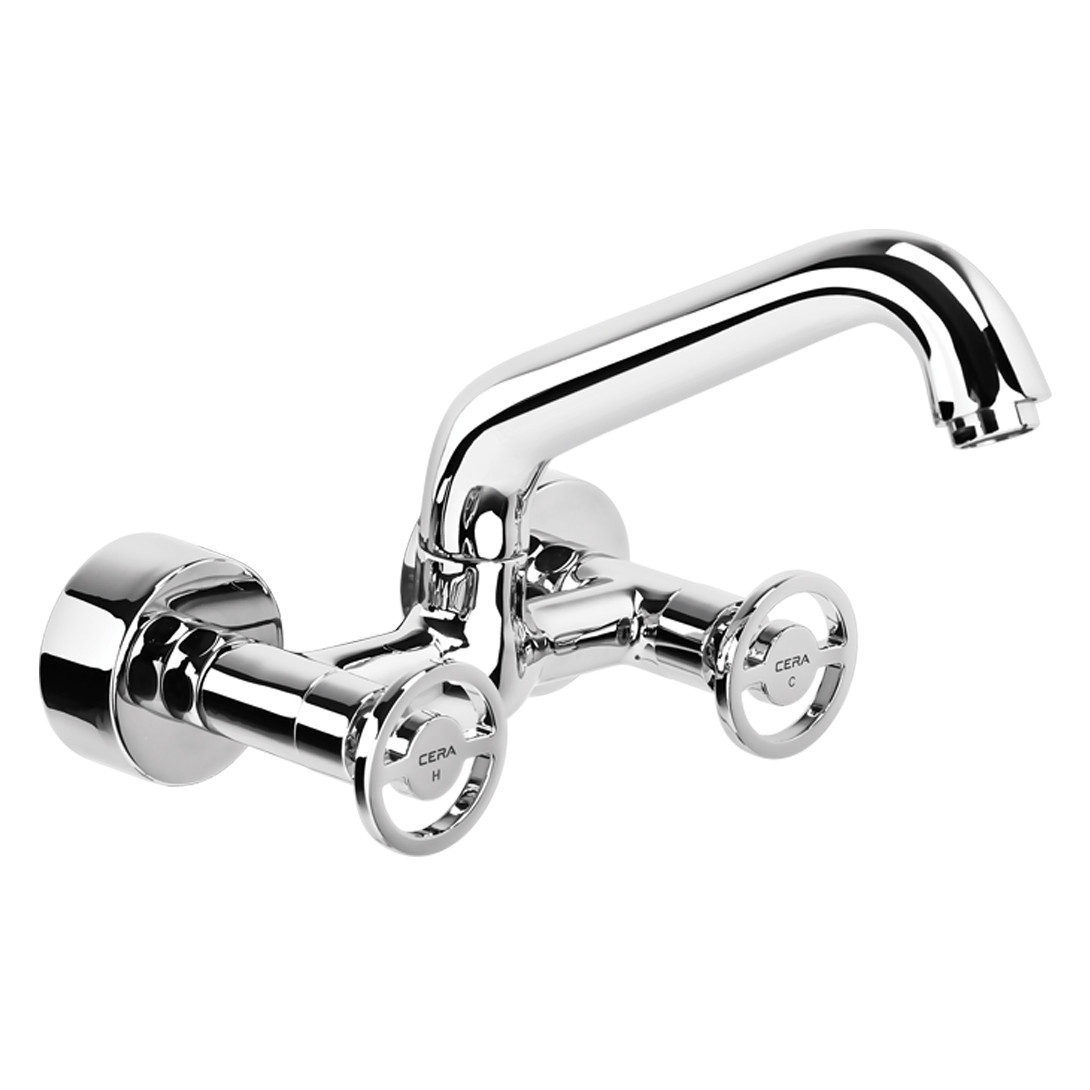 Drive Sink Mixer with 7.5” Long Swivel Spout and Wall Flange Chrome-F2011511