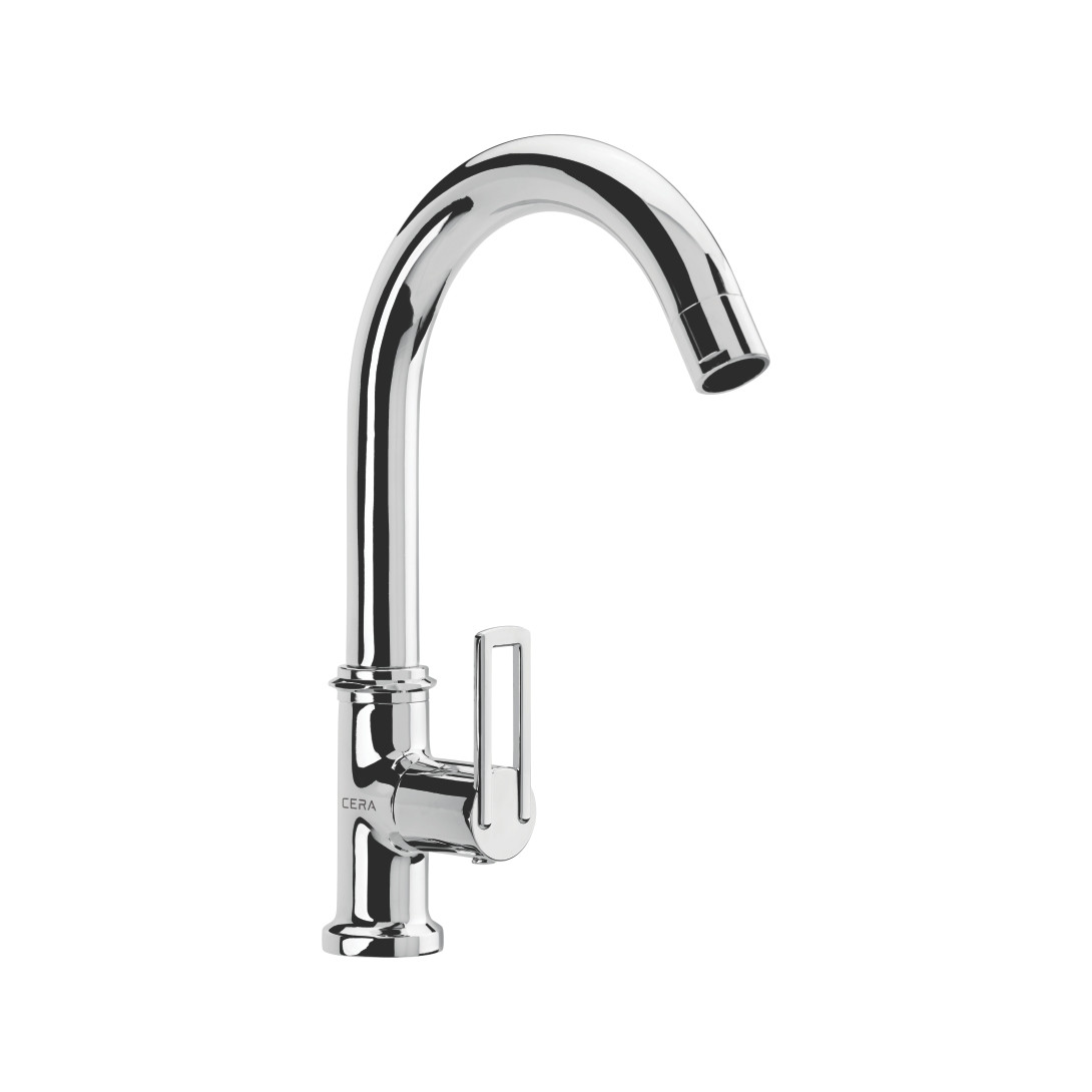 Topaz Sink Cock with 7” Long Swivel Spout Chrome-F2007301