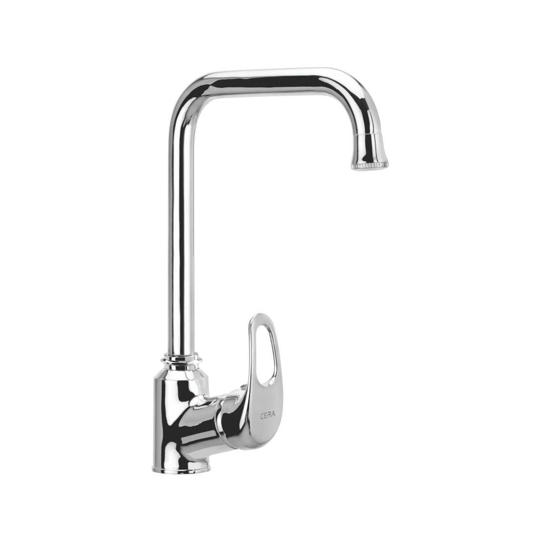 Carbon Single Lever Sink Mixer with 9” Long Swivel Spout Chrome-F1002571