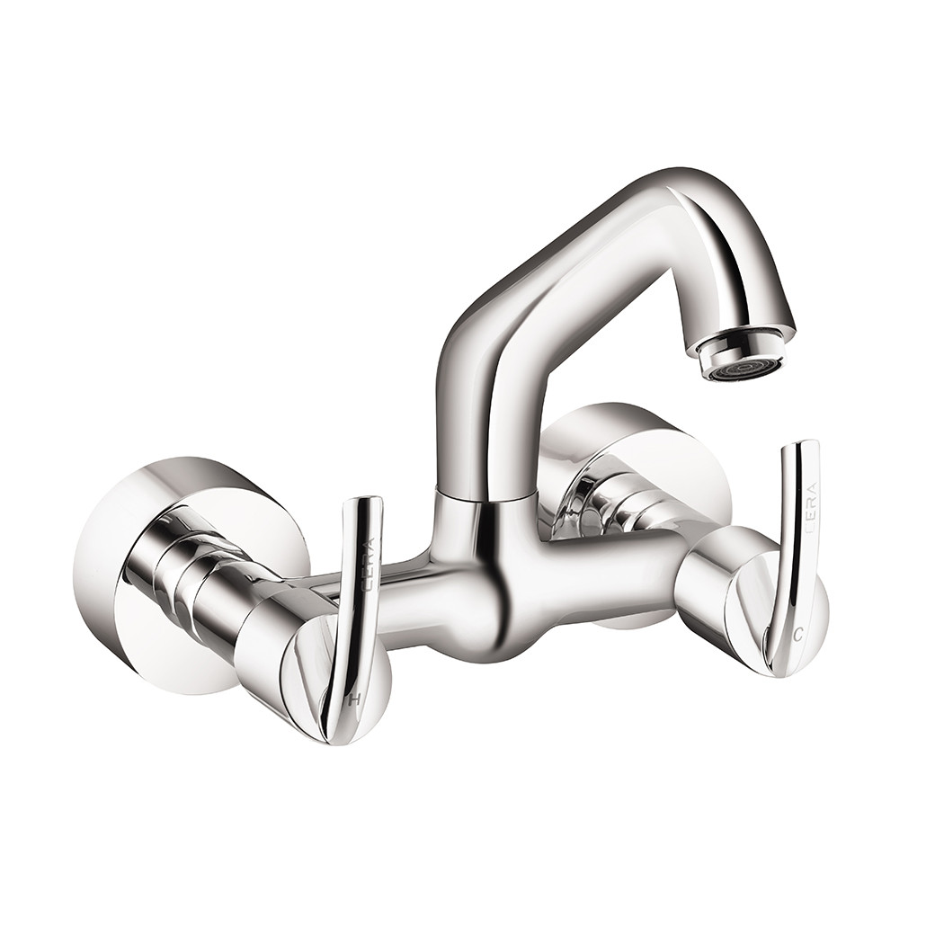 Magna Sink Mixer with 7.5" Long Swivel Spout and Wall Flange Chrome-F2012511