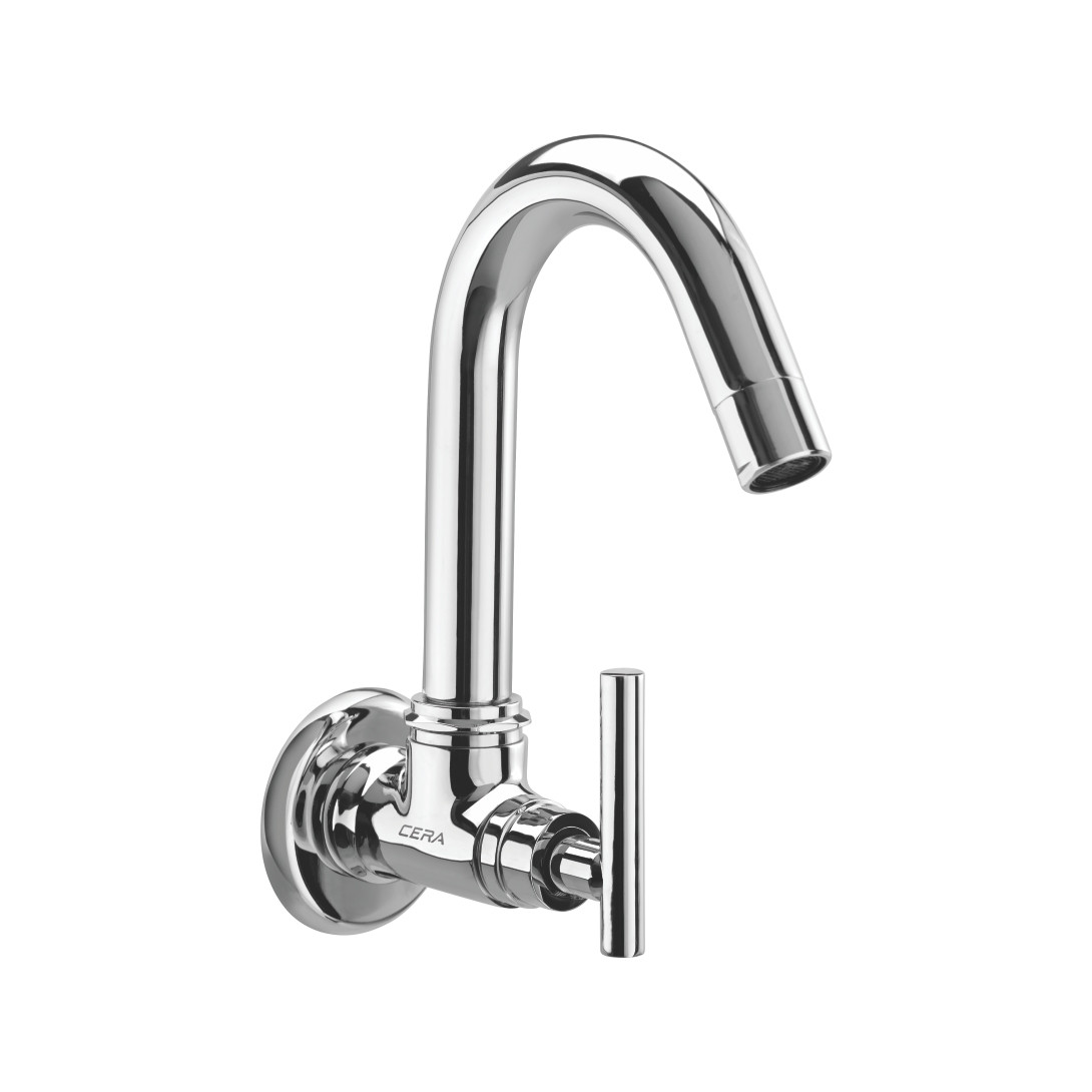 Dew Sink Cock with 6” Long Swivel Spout and Wall Flange Chrome-F2003251