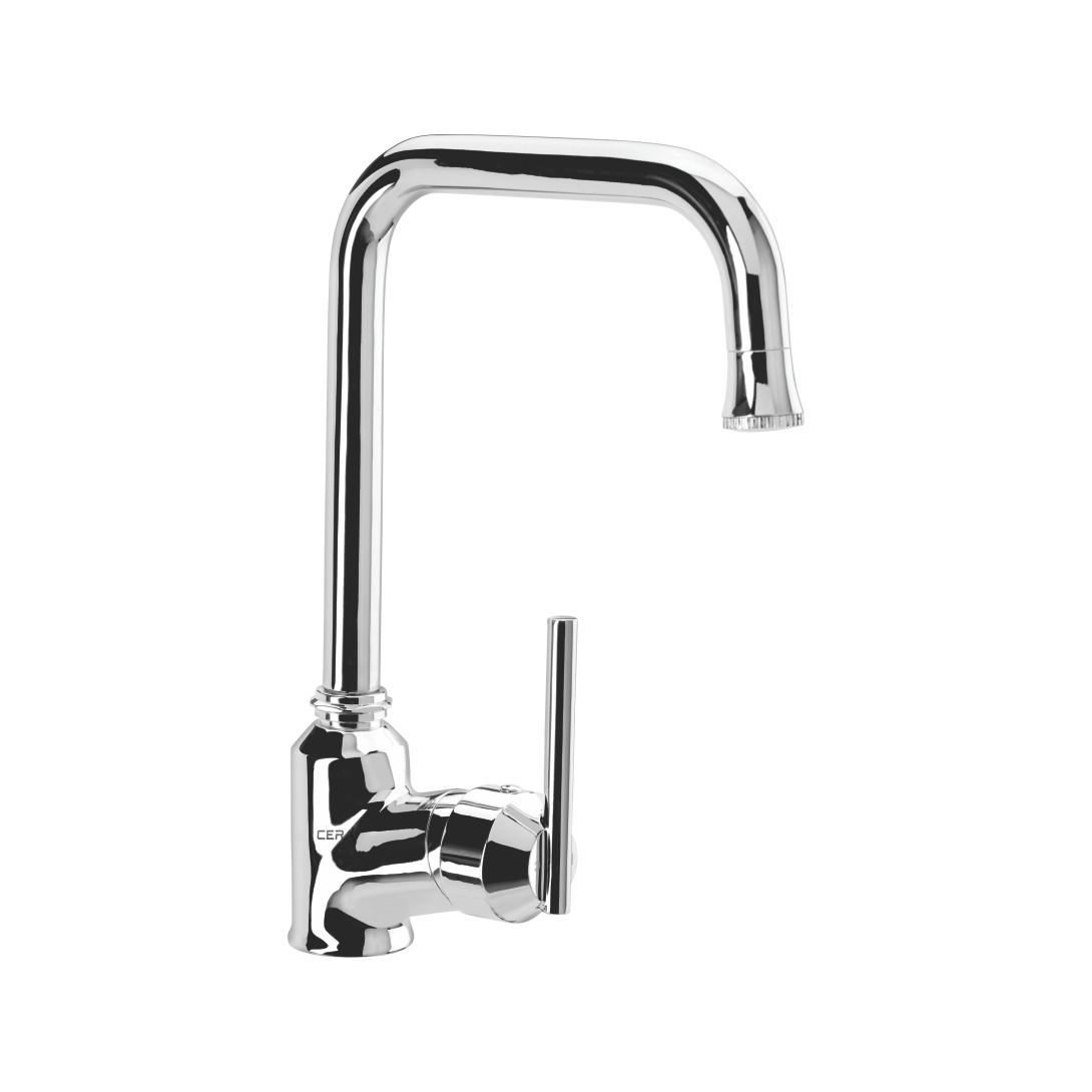 Dew Single Lever Sink Mixer with 9" Long Swivel Spout Chrome-F2003571