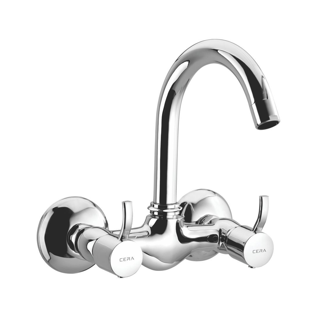 Crayon Sink Mixer with 6.5" Long Swivel Spout and Wall Flange Chrome-F2008501
