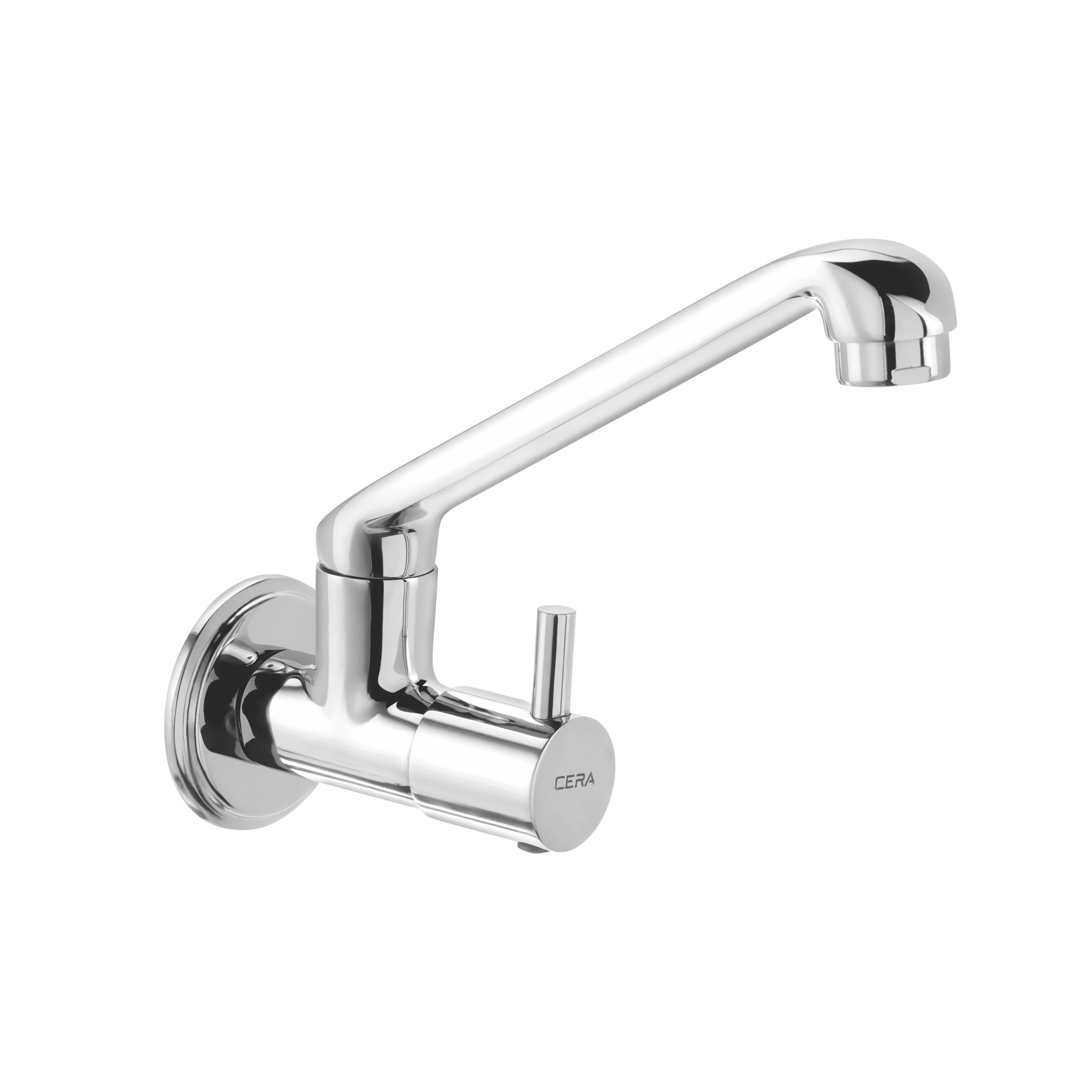 Garnet Sink Cock with 6" Long Swivel Spout and Wall Flange Chrome-F2002261