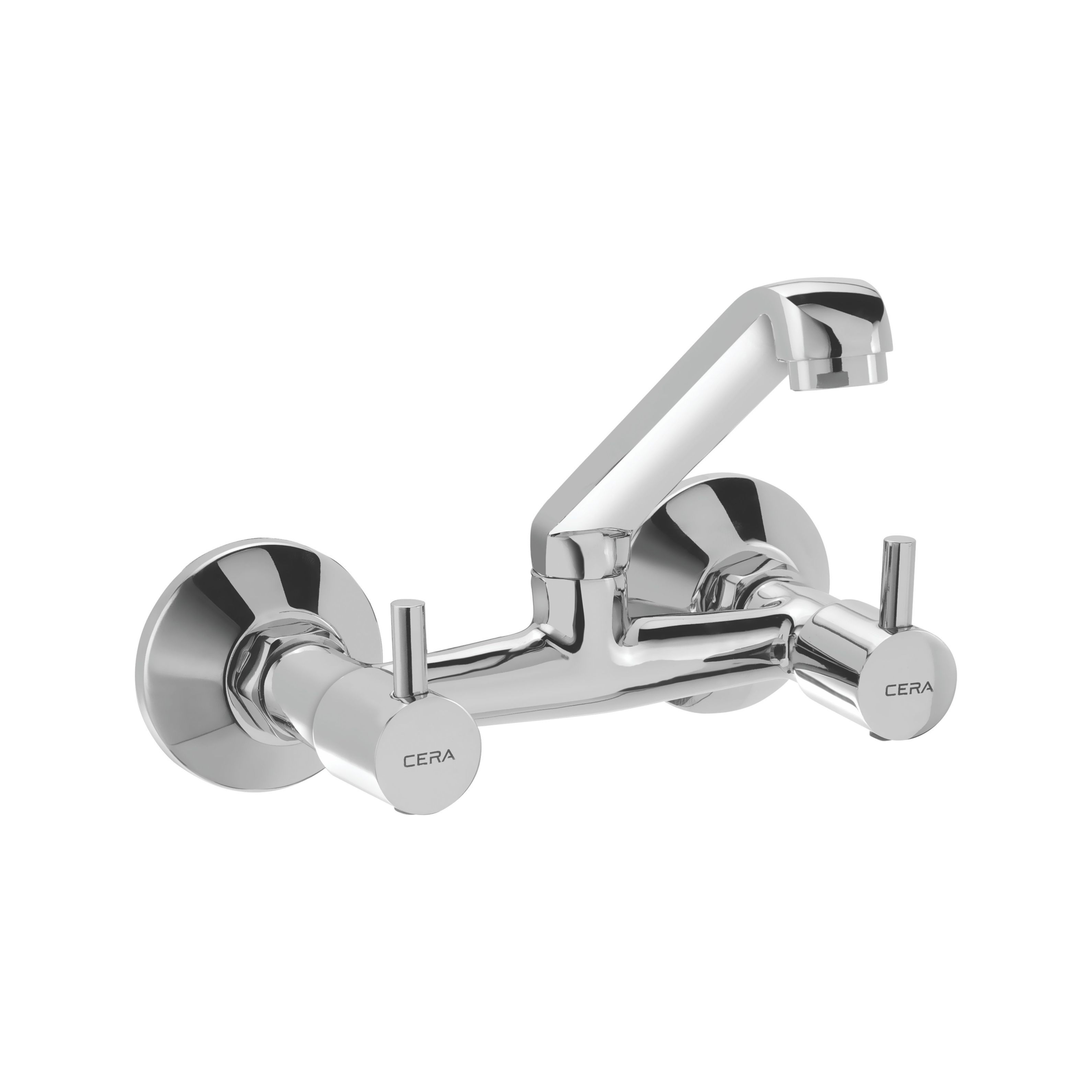 Garnet Sink Mixer with 6" Long Swivel Spout and Wall Flange Chrome-F2002511