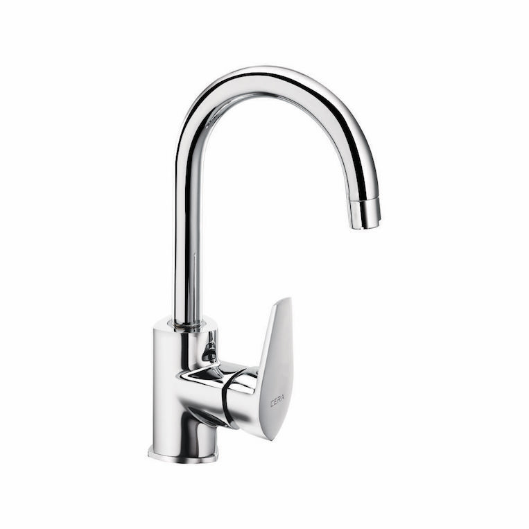 Valentina Single Lever Sink Mixer with 9" Long Swivel Spout Chrome-F1013551