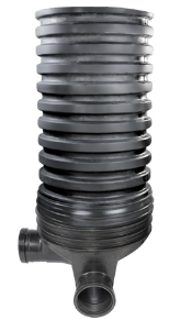 200 x 200 mm Underground Drainage Ultra Integral Shaft and Bend with 600 mm Chamber Base RLUCHM0619BK