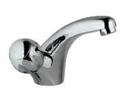 Swan Neck Tap with Left Hand Operating Knob Quarter Turn Chrome Finish - CQT-CHR-23123