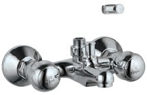 Wall Mixer with Connector for Hand Shower Arrangement and Wall Bracket Quarter Turn Chrome Finish - CQT-CHR-23267