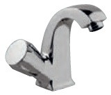 Swan Neck Tap with Left Hand Operating Knob Full Turn Chrome Finish - CON-CHR-123BKN