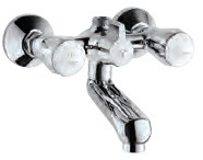 Wall Mixer with Telephone Shower Arrangement Full Turn Chrome Finish - CON-CHR-217KN
