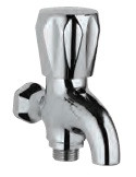 2 Way Bib Cock Full Turn Chrome Finish - CON-CHR-041KN