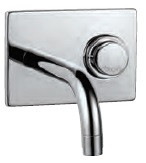 Wall Mounted Basin Tap (Auto Closing) with Wall Flange (Square) Chrome Finish - PRS-CHR-061