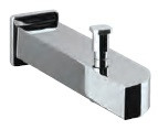 Bathtub Spout with Button Attachment for Hand Shower with Wall Flange Chrome Finish - SPJ-CHR-85463