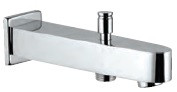 Bathtub Spout with Button Attachment for Hand Shower with Wall Flange Chrome Finish - SPJ-CHR-81463